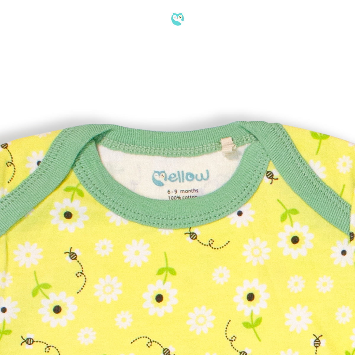 Mellow Allover Yellow Floral Romper (triangle bottom)