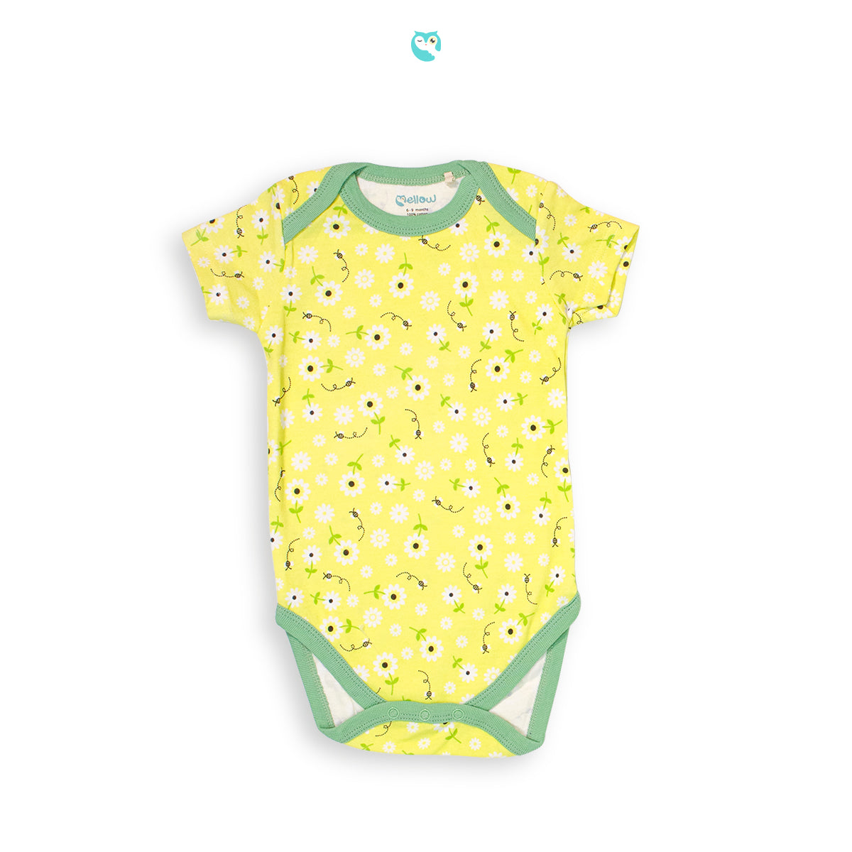 Mellow Allover Yellow Floral Romper (triangle bottom)