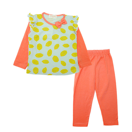 Mellow Baby Peachy Lemon Print Sleepwear