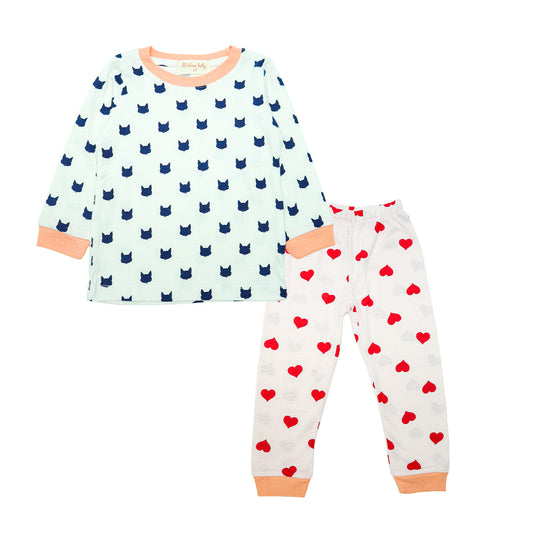 Mellow Baby Cat Print Sleepwear