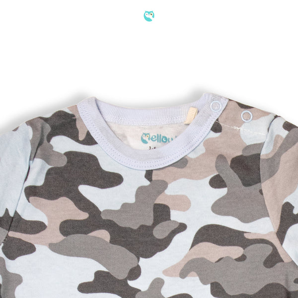 Mellow Gray Camouflage Romper (square bottom)