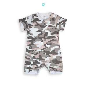 Mellow Gray Camouflage Romper (square bottom)