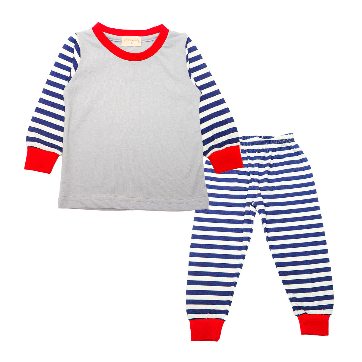 Mellow Grey Stripe Print Sleepwear