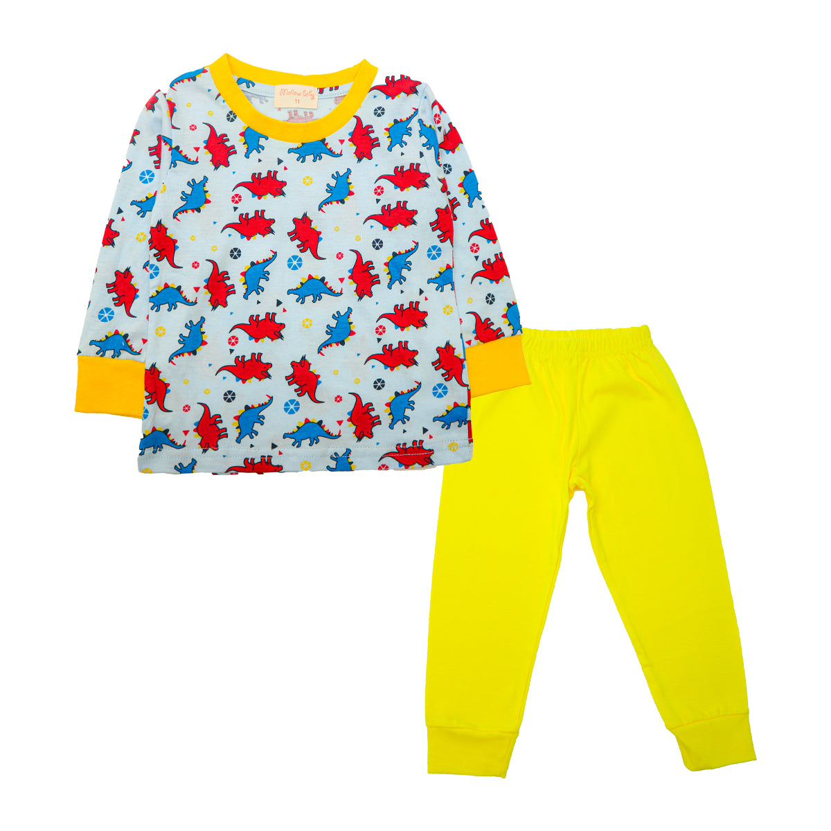 Mellow Yellow Dino Printed Sleepwear