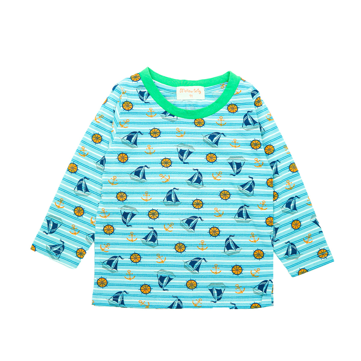 Mellow Green Yacht Print Sleepwear